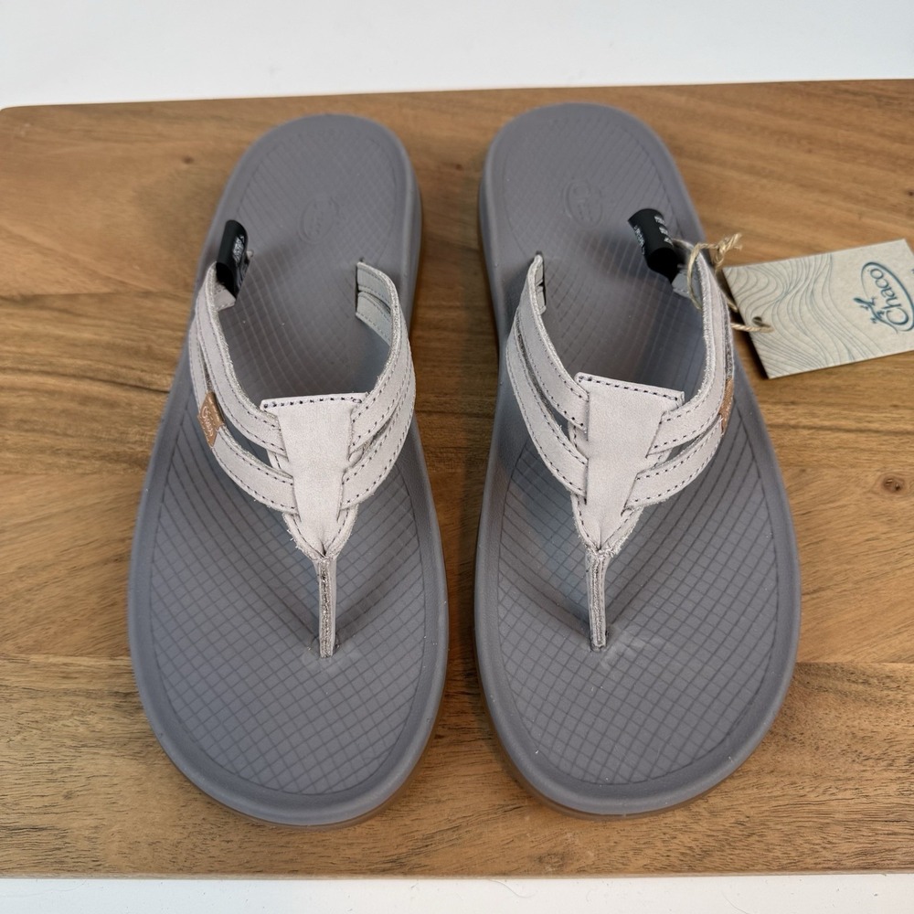 New Womens Chaco Lowdown‎ Leather Flip Flops Thong Sandals Sz 10 M